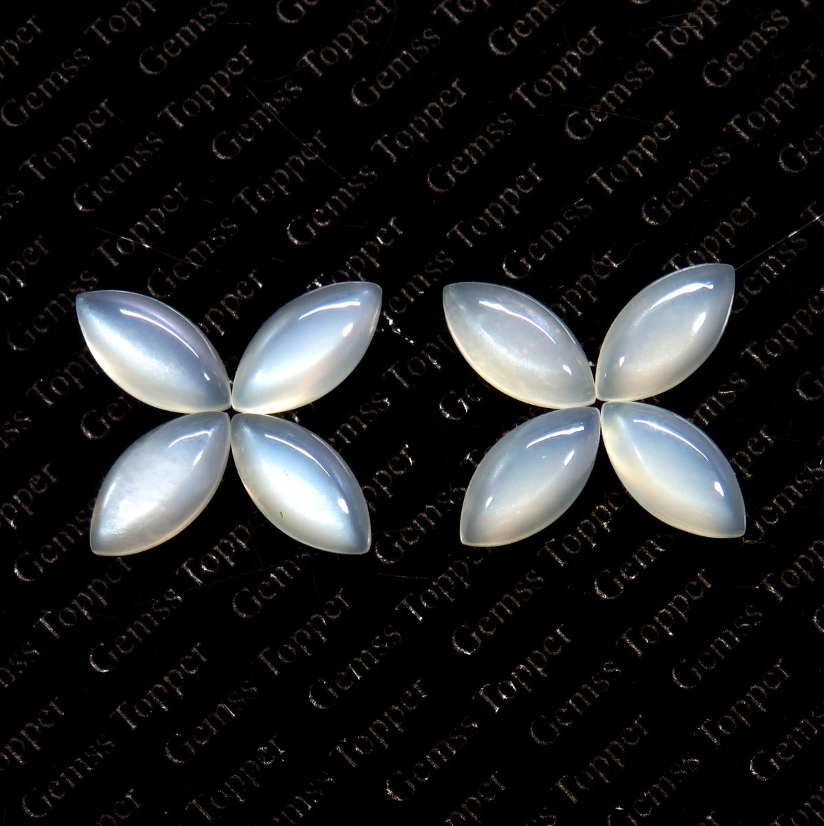 White Moonstone 7x14 mm Marquise Cabochon